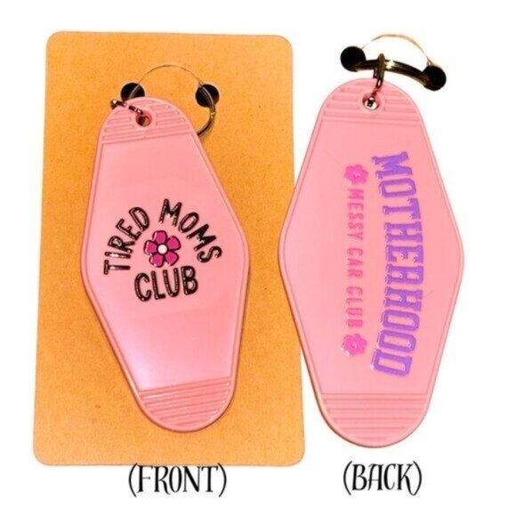 NWT Sassy Mama Key Ring Chain Fob 2-sided Busy Moms Dog Cat Mommy Tired Mum Era - Picture 3 of 3